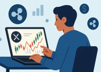 Is XRP crypto a good investment illustration with Ripple symbols and charts