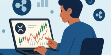 Is XRP crypto a good investment illustration with Ripple symbols and charts