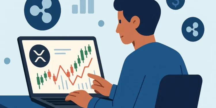 Is XRP crypto a good investment illustration with Ripple symbols and charts